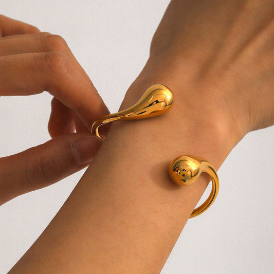 Elegant Gold Drop Cuff Bracelet