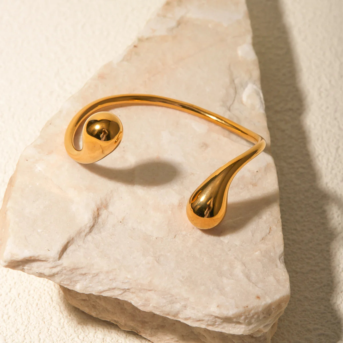 Elegant Gold Drop Cuff Bracelet