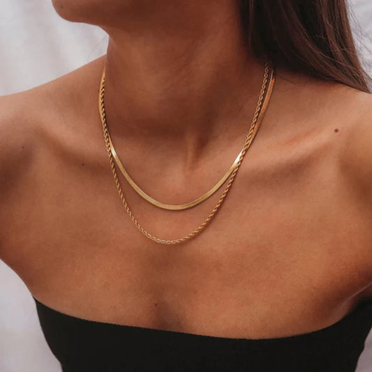 Elegant Gold Plated Rope Necklace