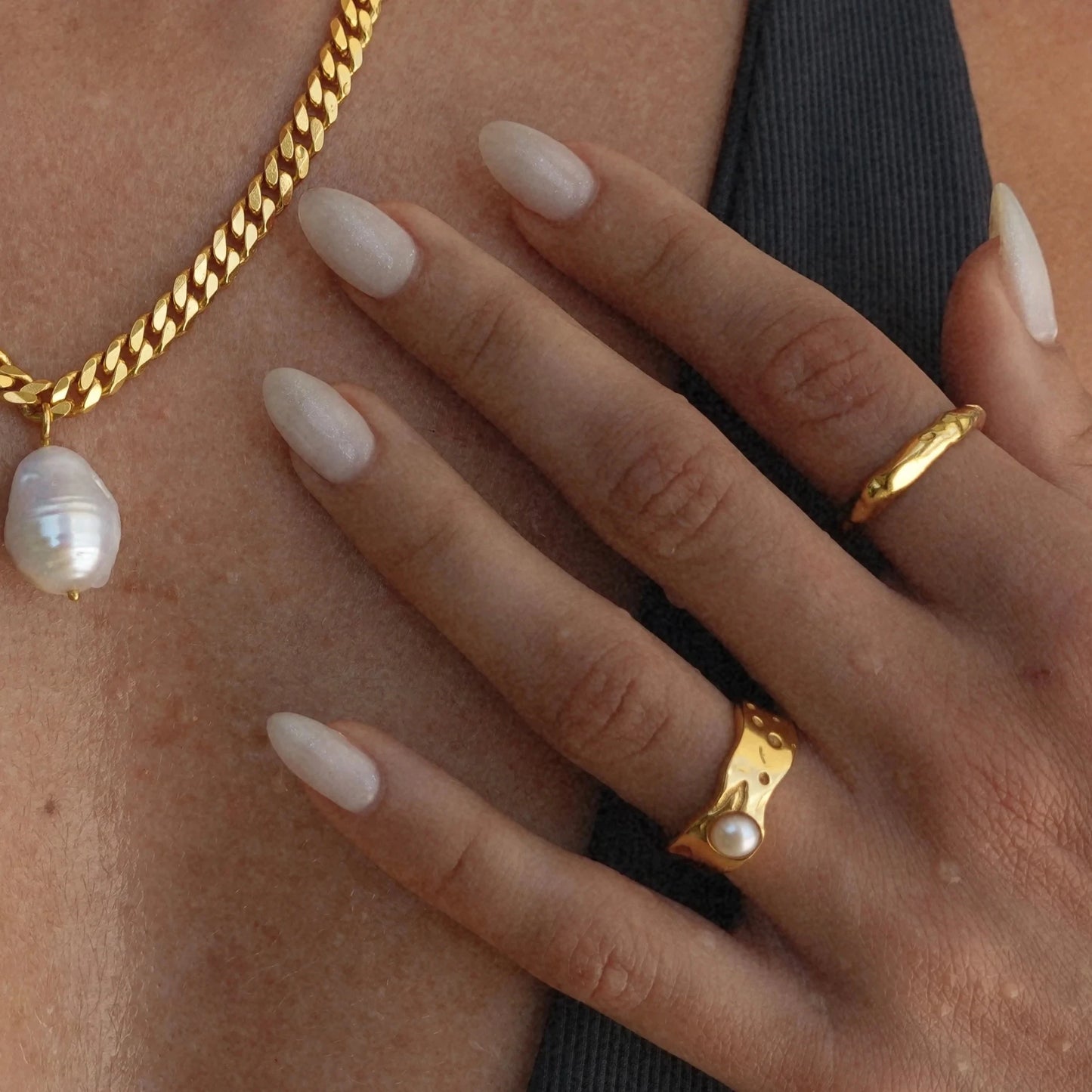 Elegant Pearl & Gold Ring