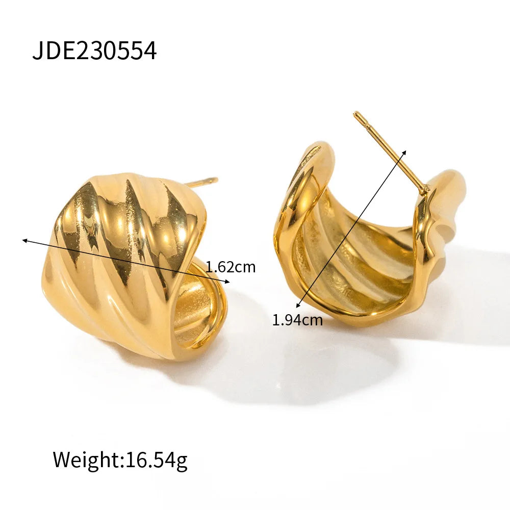 Statement Golden Stud Earrings