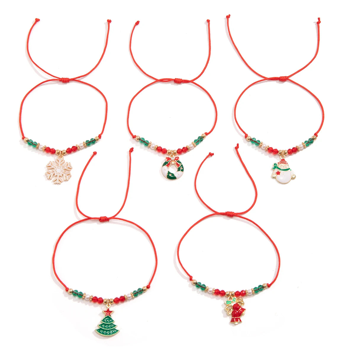 Celebrate Christmas in Style! 🎄✨ Discover our Snowflake & Tree Crystal Pendant Bracelet Set